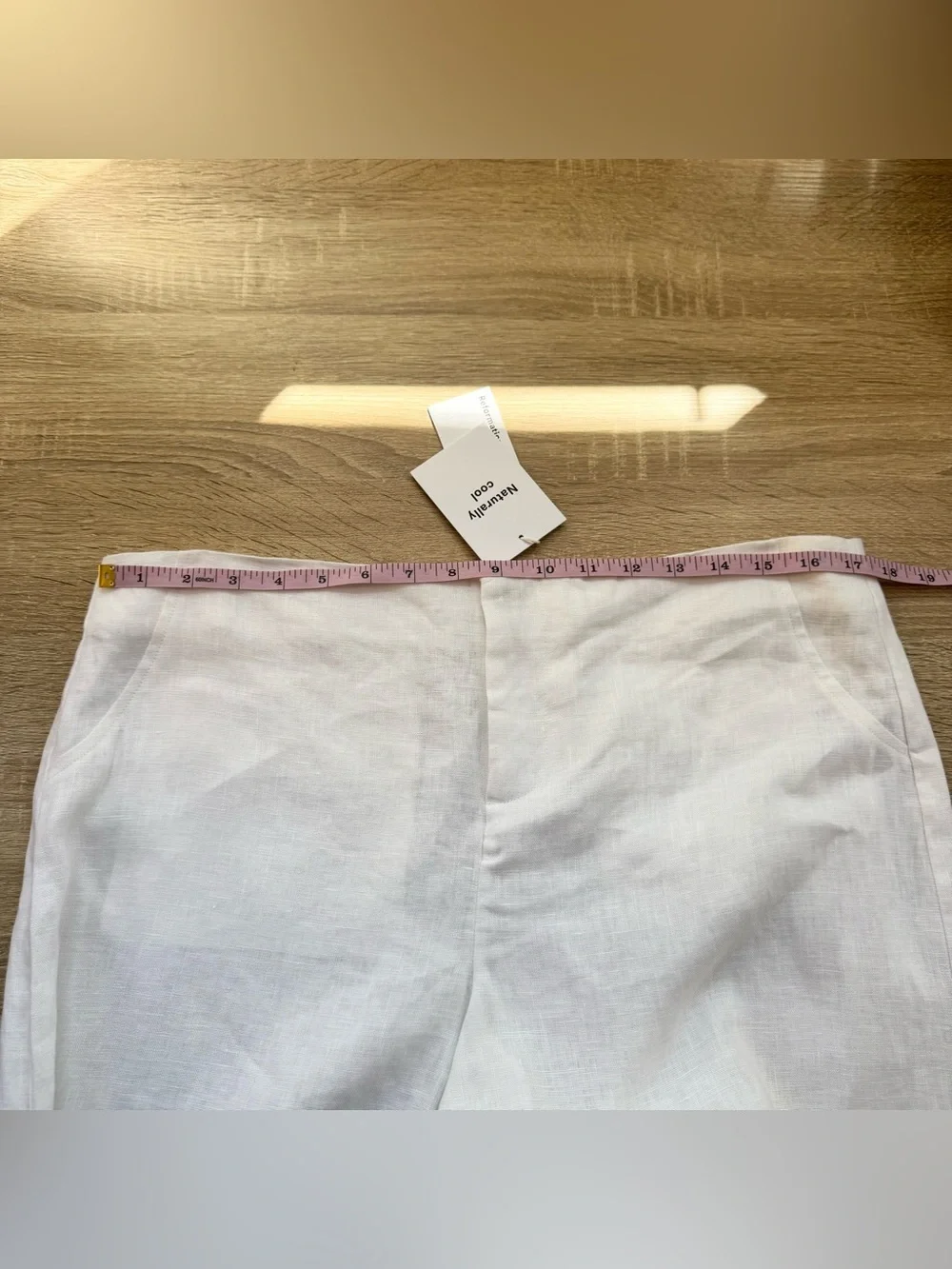 NWT Reformation Vida Linen Low Rise Pants White 10